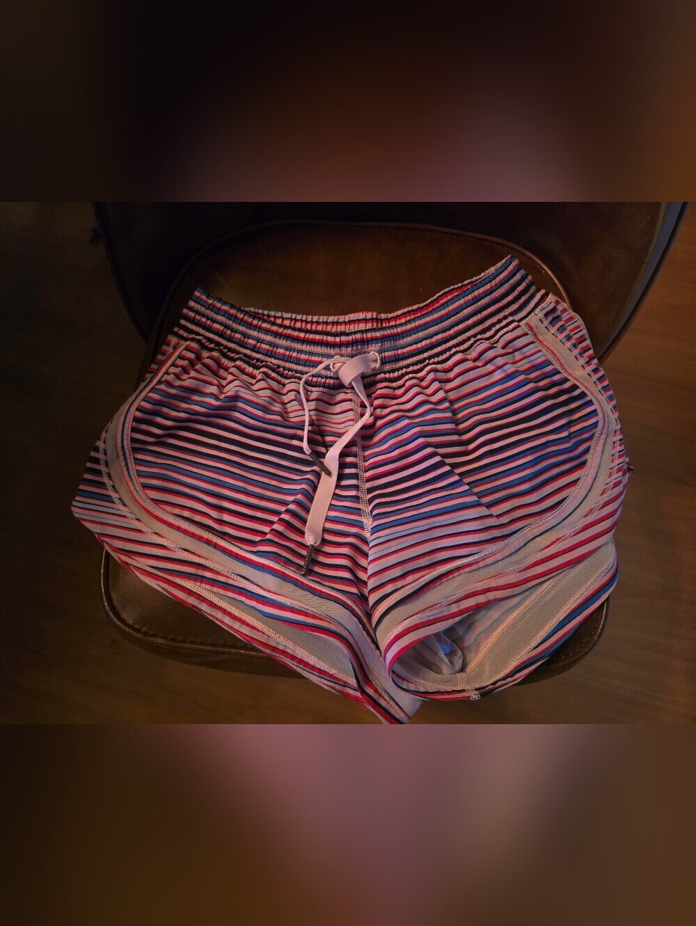 Lululemon Striped Pink & Blue Women's Lounge Shorts